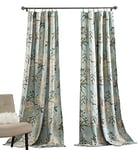 Lush Decor Rideaux de Jardin botanique avec imprimé Floral et Oiseaux filtrant la lumière pour Salon, Salle à Manger, Chambre à Coucher (Paire), Bleu, 132,1 cm de Large x 241,3 cm de Long