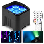 Beamz BBP94W Uplight Par 4x12W RGBWA-UV dioder 6in1 WDMX, BBP94W SKY-150.590 Uplight med batteridrift och trådlös DMX