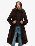 Superdry Faux Fur Lined Longline Afghan Coat