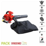 Aspirateur souffleur de feuilles thermique 25,4cc vitesse 252 km/h sac 45 litres Dunsch 51254BV3