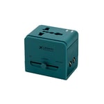 Legami - Adaptateur Universel de Voyage pour Prises électriques - Compatible dans Plus de 150 Pays, 2 Ports USB, Petrol Blue