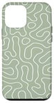 Coque pour iPhone 12 mini Motif simple de lignes fines vert sauge