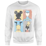 Donald Duck Mickey Mouse Pluto Goofy Tiles Sweatshirt - White - XXL - Blanc