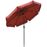 2.7m Patio Umbrella Garden Parasol with Crank, Ruffles, 8 Ribs