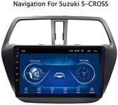 QXHELI Navigation GPS 9 Pouces Voiture Vidéo Navigation Android Double Din Bluetooth HD À Écran Tactile WiFi SWC OBD Miroir De Recul Caméra Link pour Suzuki S-Cross 2014-2017