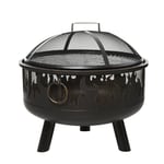 61.5cm 2-In-1 Outdoor Fire Pit & Firewood BBQ Garden Cooker Heater