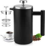 LEOP Small Cafetiere French Press Coffee Maker, 350ml /12oz Stainless Steel Dou