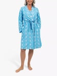 Cyberjammies Leona Floral Embroidered Short Dressing Gown, Blue