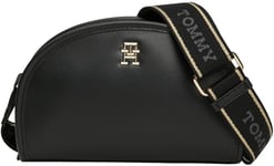 Tommy Hilfiger Sac à Bandoulière Femme Monotype Half Moon Camera Bag Petit, Noir (Black), Taille Unique