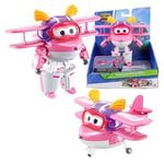 Super Wings Ellie Avion Jouet Transformable et Figurine Robot, Robot Transformable du Dessin Animé, Jouet Enfant 3 4 5 6 7 8 Ans Garcon Fille - 12 cm