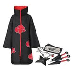 Akatsuki Uchiha Itachi Anime Cosplay Unisex Kostym Ninja Naruto Kappa V (XS)