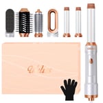 UKLISS 1000W Hot Air Styler 6 in 1, Hair Dryer Brush Set 200 Millions Negative Ionic, Hot Air Brushes with Brush Hair Dryer Auto-air Curling Wand, Round Brush, Hair Straightener Brush for Women