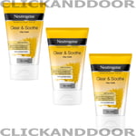 3 X Neutrogena Clear & Soothe Clay Mask for clearer skin 50ml