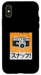 Coque pour iPhone X/XS Orange Sunappu! (Snap!) Graphique orange vintage