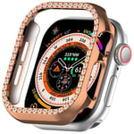 Apple Watch 10 (46 mm) Hard Plast Deksel - Rose Gold / Rhinsten