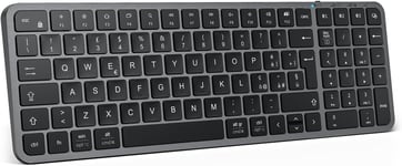 Clavier Bluetooth,Clavier Sans Fil Rechargeable,Clavier Pc Bluetooth Compact Avec Connexion Stable Usb-C, Clavier Silencieux Compatible Mac Pour Ipad, Tablette, Imac, Ordinateur Portable