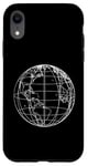 Coque pour iPhone XR World Globe Line Art Carte planète Terre Atlas Voyage