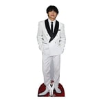 STAR CUTOUTS CS972 V Bangtan Boys White Jacket Black Collar Kim Tae-hyung Lifesize Cardboard Cutout With Free Mini