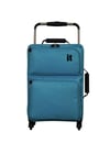 IT Luggage World's Lightest 4 Wheel Soft Cabin Suitcase Blue Small