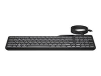 HP 405 - Clavier - dispositif multiple - 65% - compact - rétroéclairé - USB - AZERTY - Belge - noir