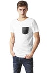 Urban Classics Men's Leather Imitation Pocket Tee T-Shirt, Multicoloured (Wht/blk 00224), Small