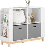 Bibliothèque Enfant Étagère de Rangement Latéral Blanc pour Chambre d'enfant KMB85-W SoBuy