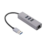 Aluminiumlegering USB Gigabit nätverkskort 3 port 3.0 Hub USB till Rj45 Gigabit nätverkskort Ethernet Ad