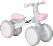 Kids Balance Bike Toddlers Push Along Bike Adjustable Seat Pink 1-3 Years