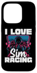 Coque pour iPhone 14 Pro Cute Video Gamer For Women - I Love Sim Racing