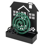 Baroni Home Support Spirale Anti-Moustiques, Porte-Encens, Porte-Plante en Métal pour Intérieur et Extérieur, 17x5x18 cm, Maison, Noir