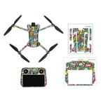 Drone Tarrasarja Vedenpitävät Skins Tarrat Yhteensopiva DJI Mini 3 Pro Drone ja Kaukosäädin 3D Pattern Tarrat Suojaustarvikkeet