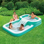 Inflatable Giant Family Pool With Water Slide Splash Unlimited Fun For Summer