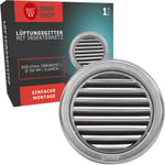 Grille de ventilation ronde à lamelles avec moustiquaire - Acier inoxydable, diamètre 75 100 110 125 150 mm - Pour garage, cuisine, salle de bain, Ø 100 mm