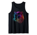 Panther Colourful Artwork Wildlife Portrait Panther Lover Tank Top