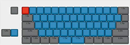 YMDK XDA Blue Gray Blank Full Keyset for MX Mechanical Keyboard (Only Keycap) Steelseries Ergodox Filco Cosair Noppoo Planck IKBC Vortex core (UHK Layout)