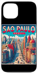 Coque pour iPhone 13 Sao Paulo Souvenirs Brésil Voyage Vintage Retro City Skyline