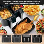 Paketti, jossa on 2 ilmakeitintarviketta (21,5 x 14,5 x 7 cm), ilmakeitinmuotti Ninja Foodille AF400EU AF300EU 9,5L, silikoni Airfryer-rutimuotti Instant Pot Ultenic MasterPRO Dual Air Fryerille