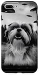 Coque pour iPhone 7 Plus/8 Plus Rencontre OVNI Shih Tzu Chien dans Vintage Photo Alien Invasion