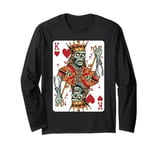 Zombie King of Hearts Spooky Halloween Costume Long Sleeve T-Shirt