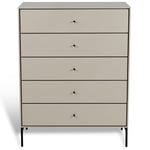 Mavis Volt Kommode 5 Skuffer, Beige/Svart Hvit MDF