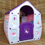 1.09m Purple Kids Indoor Outdoor Plastic Wendy House Unicorn Magical Playhouse