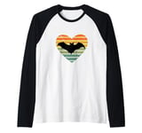 I Love Flying Fox Bat Fan Retro Bat Raglan Baseball Tee