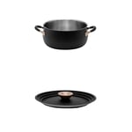 Meyer Accent Black Casserole Pot with Lid - 24 cm / 4.7 L Casserole Dishes with Lids Oven Proof, Induction Suitable Durable Cookware