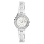 Fossil Montre pour Femmes Stella, Mouvement à Trois Aiguilles avec Date, Boîtier en Acier Inoxydable de 30 mm avec Bracelet en Acier Inoxydable, ES5137