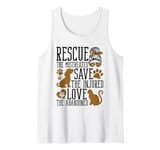 Rescue Save Love, Animal Rescue Dog Cat Lovers Tank Top