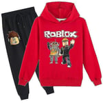 Roblox Hoodie Set Barn Varm Hoodie Kläder Roblox Tryckt Hoodie R red 140cm