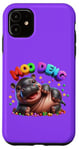 Coque pour iPhone 11 Adorable bébé hippopotame Moo Deng Merry Christmas Cheer