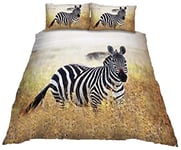 Gaveno Cavailia Premium 3D Wildlife Animal Printed Black and White Zebra Duvet Cover Bed Linen, Easy Care Bedding Quilt Cover and Pillow Cases, King-size Bed set