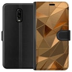 Tegnebogsetui til OnePlus 6T med 3D Guld motiv