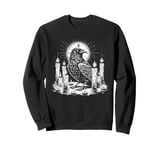 Satanic Raven with Candles | Ritual Occult Crow Witchcraft Sweatshirt